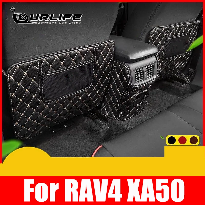 

Car seat back anti-kick pad for Toyota RAV4 XA50 5th 2020 2021 2022 seat rear anti-kick leather upgrade pad interior accessories