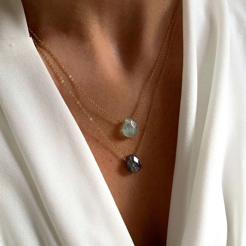 Ожерелье-чокер из натурального камня с зеленым нефритом | Украшения и аксессуары