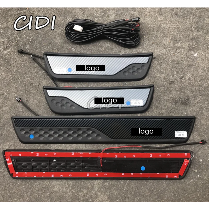 For HONDA CR-V CRV 2017 2018 2019 car styling Stainless Steel Carbon Fiber LED Door Sill Scuff Plates Car Protector | Автомобили и