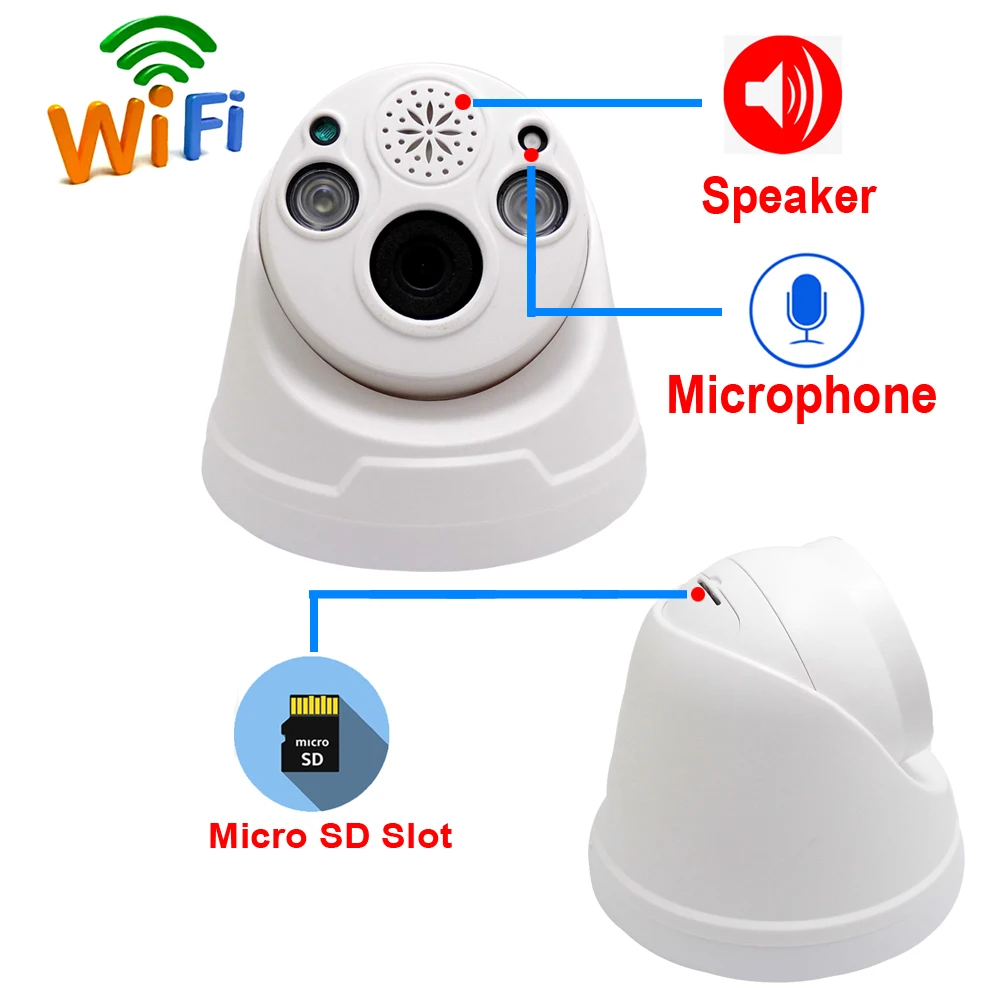 JIENUO Wi-Fi ip-камера 720P 960P 1080P Cctv, беспроводная камера видеонаблюдения, TF карта записи, инфракрасная двухсторонняя аудио домашняя камера