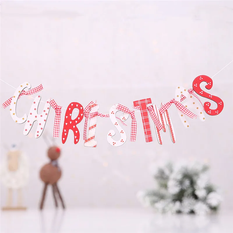 Рождественские Подвески деревянный Рождественский флаг фестиваль карнавал