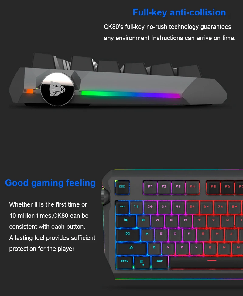Motospeed CK80 механическая клавиатура реальная RGB 104 клавиш Проводная игровая клавиатура и мышь с подсветкой Подсветка клавишные колпачки из ПБТ для настольного компьютера геймера