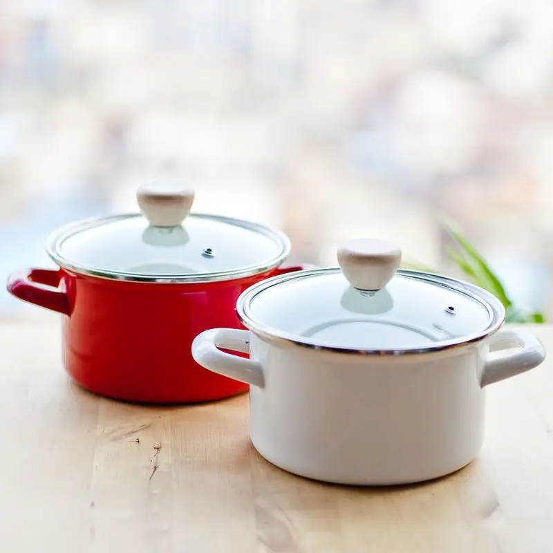 Кухонный горшок мгновенный утолщенный 24 см эмалированный суп-горшок 2L3L4L