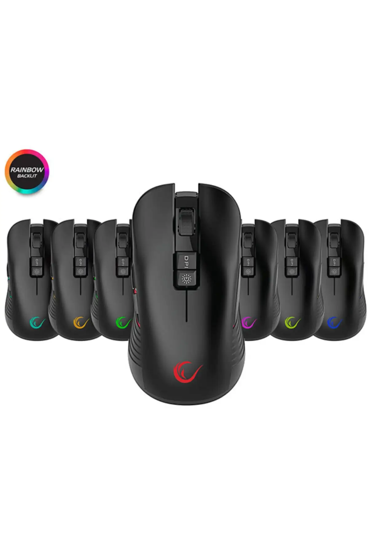 Black Wireless Led Rechargable Gaming Player Mouse Smx-r20