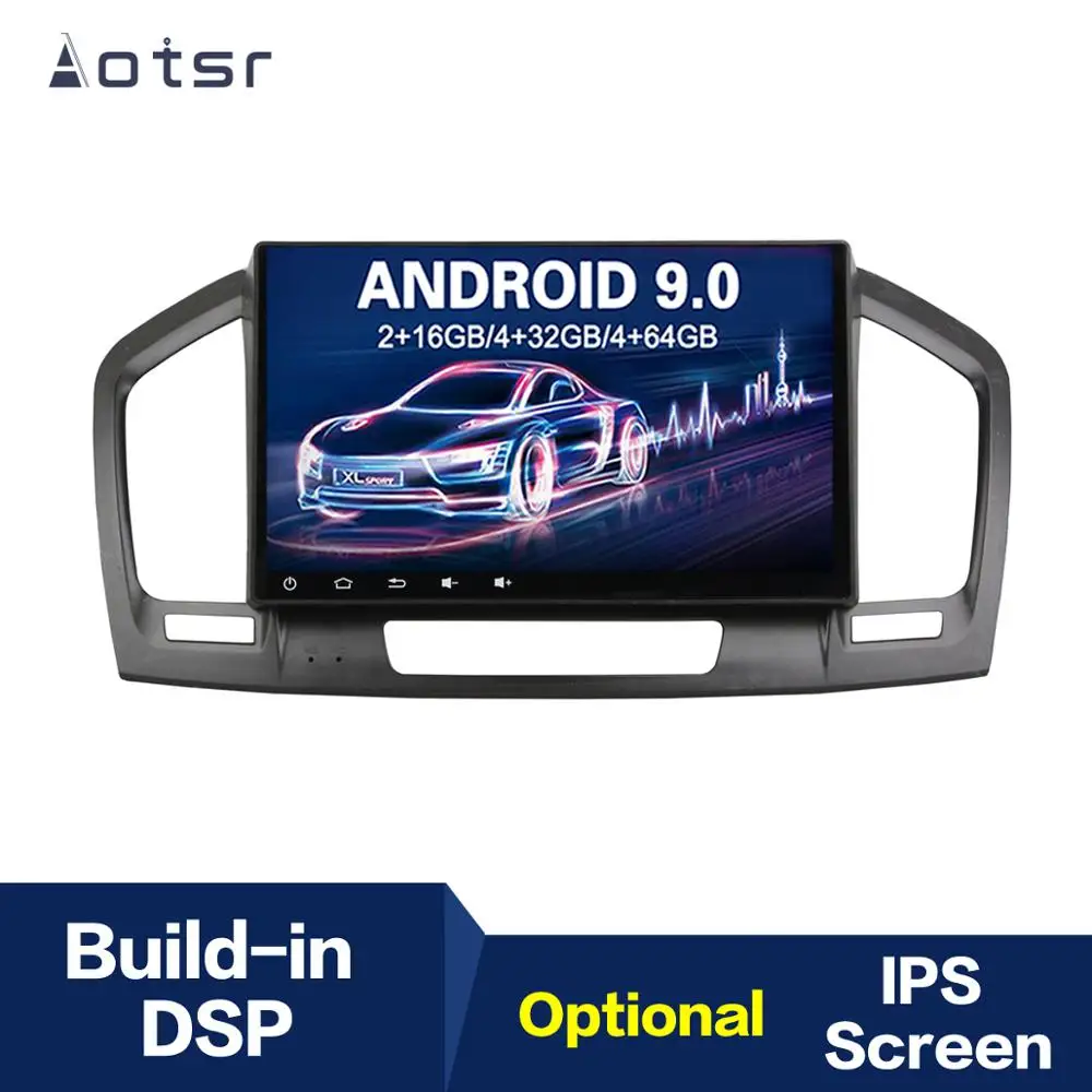 Автомобильный плеер Android 9 4 + 64 ГБ DSP IPS GPS навигация для Opel Insigina 2009 2012 головное