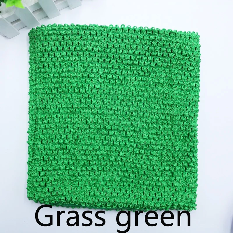 Green-grass 23x25cm 23x25 см, 10 дюймов, эластичная трикотажная юбка-пачка для вязания крючком на груди, топ-труба для самостоятельной сборки, платье с блестками, юбка, Рождественская фатиновая кружевная ткань - Цвет: Green-grass 23x25cm