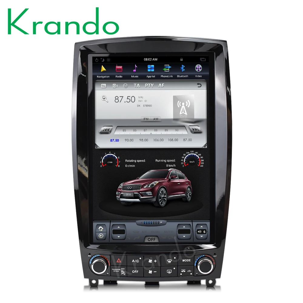Krando Android 9 0 4G RAM 12 1 &quotTesla вертикальный автомобильный радиоприемник плеер для Infiniti