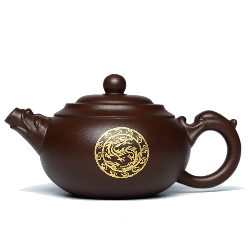 

Yixing purple clay teapot gift purple clay Longzun teapot special price flower ware tea making set