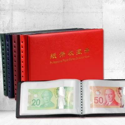 Мини ПВХ чехол PCCB сбор бумажных денег книга фиксированных внутренних страниц 40