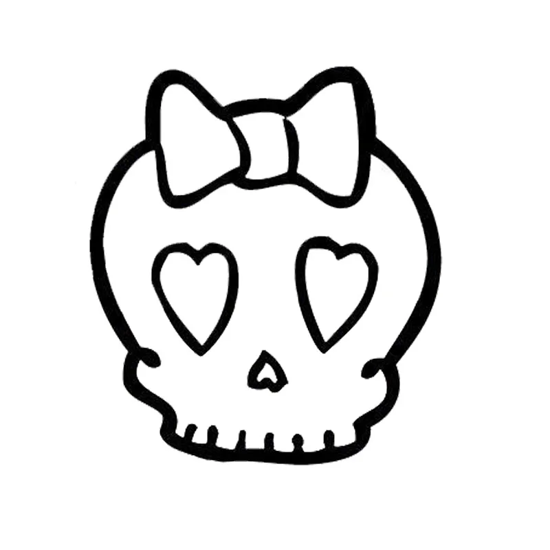 

Cute Female Skull Car Stickers Funny Motorcycle Car Stickers Pvc Decals Suitable for All Kinds of Cars Black/white, 13cm*15cm