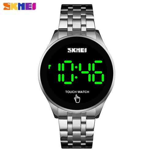 Silver watch SKMEI мужские часы цифровой светодиодный светильник дисплей Электронные наручные часы спортивные военные водонепроницаемые мужские стальные часы Relogio Masculino - Цвет: Silver watch