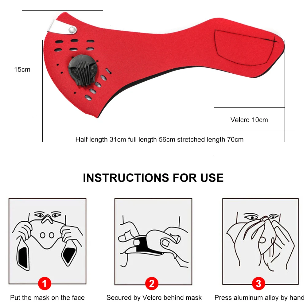 

Breathable Bacteria-proof Sport Face Mask With Activated Carbon PM 2.5 Anti-pollution Running Cycling Facial Care Mask