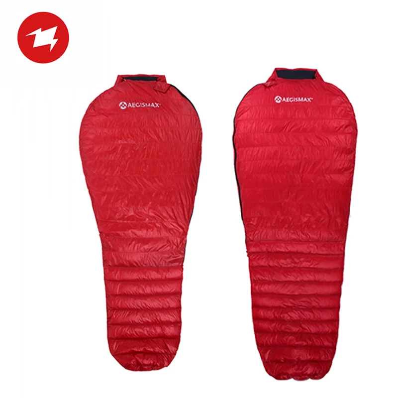 Спальный мешок AEGISMAX NANO Red, ультрасухой белый гусиный пух, 700FP, для взрослых, для отдыха на открытом воздухе, походов, весна-осень