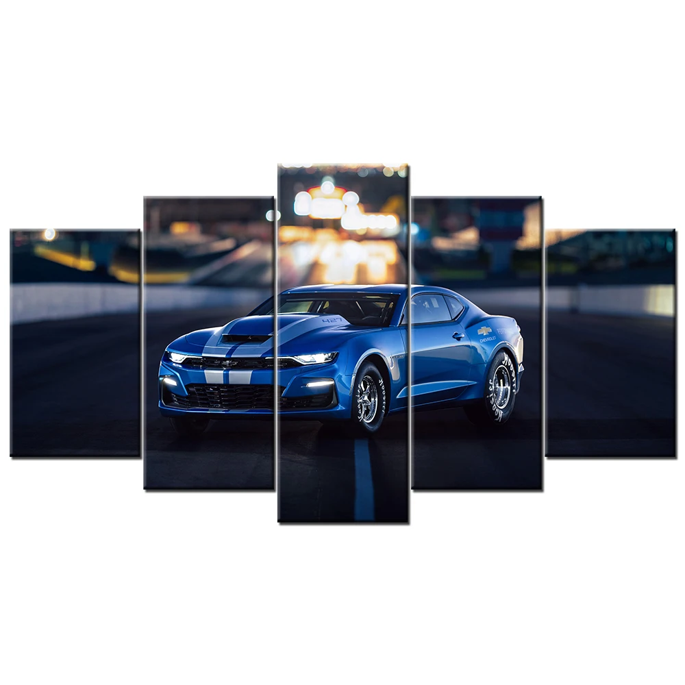 Модульные картины настенные HD принты 5 шт. Chevrolet Camaro Supercar Картина на холсте