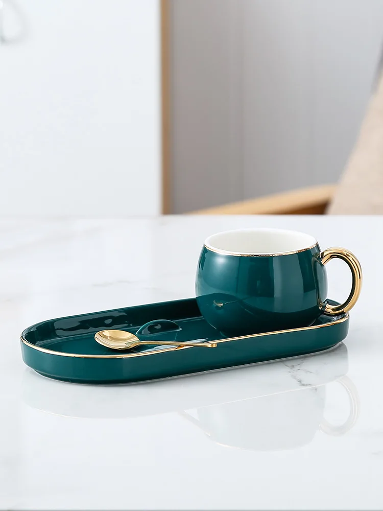 Фарфоровая Европейская кофейная чашка в комплекте роскошная маленькая чайная из