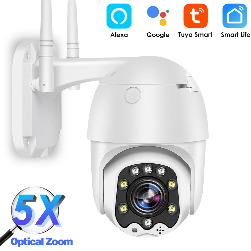 Tuya Wi Fi IP Камера на открытом воздухе 1080P HD CCTV купольная домашнего видеонаблюдения 5X
