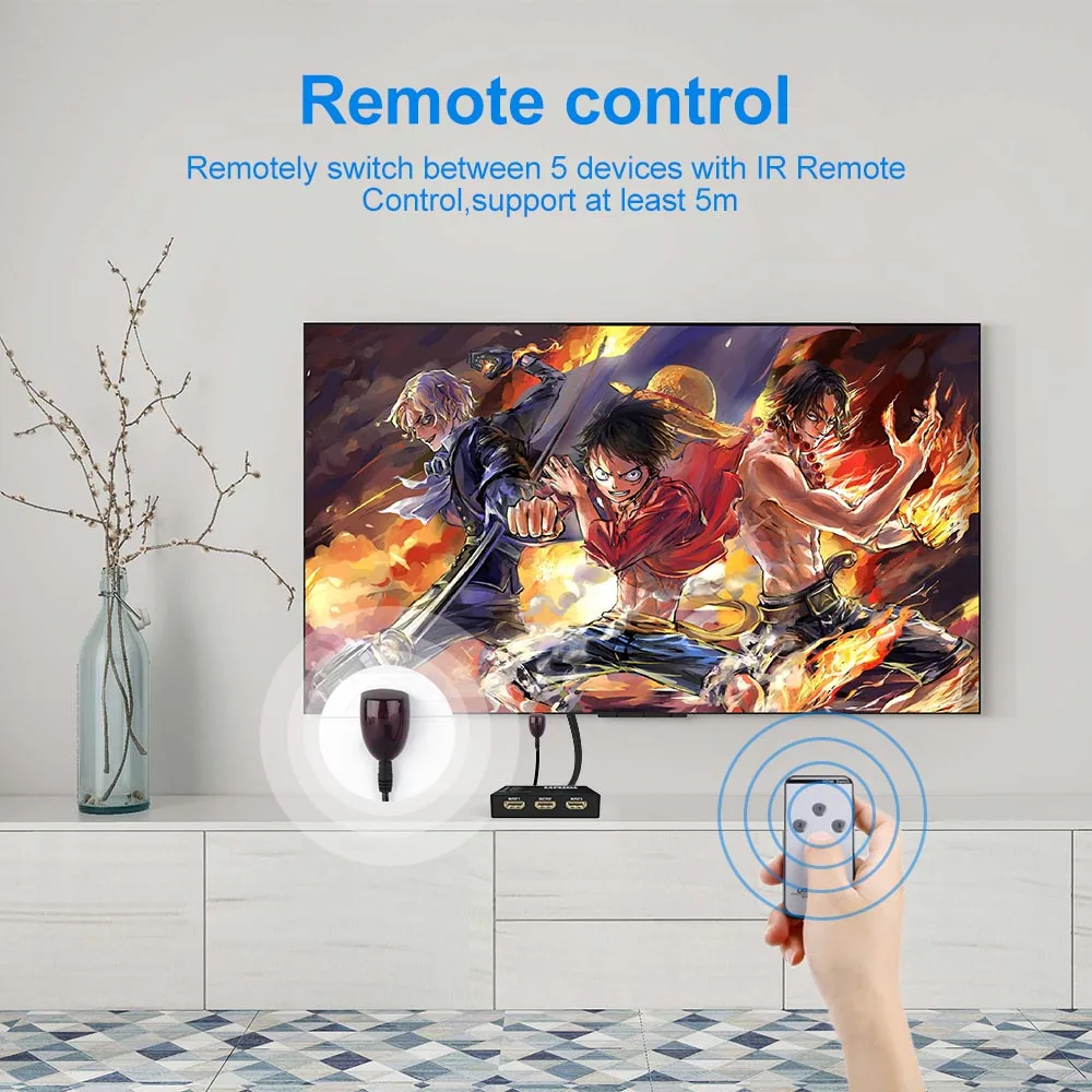 FSU 5 в 1 выход HDMI переключатель 1080P видео портов адаптер Коммутатор сплиттер с ИК