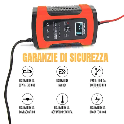 CARICABATTERIA MANTENITORE DI CARICA BATTERIA AUTO MOTO CAVI 12 5A ЖК дисплей|Бейсболки| |