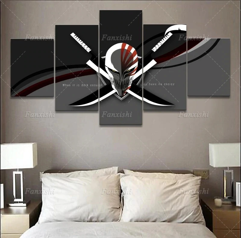 

5 Pieces Anime Poster Bleach Ichigo Dernier Recours Wall Art Canvas Painting Print Modular Pictures Boy's Living Room Home Decor