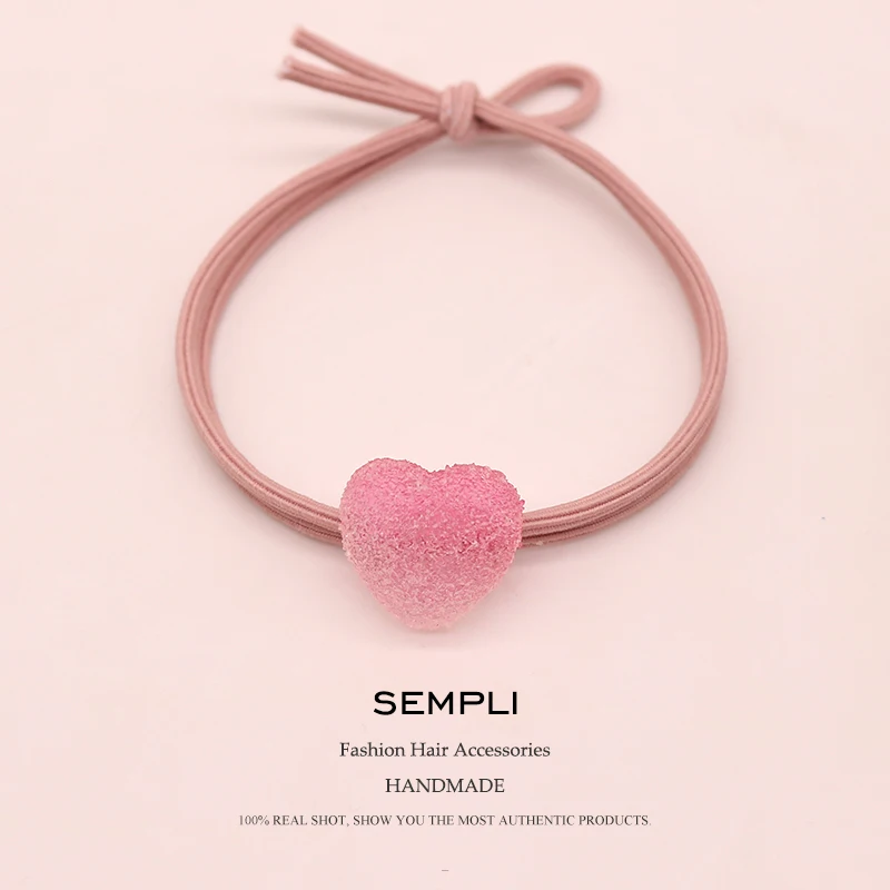 Sempli New Headbands for Women Girls Candy Color Heart Turban Cute Hair band Elastic bands Holder Headwear Accessories |