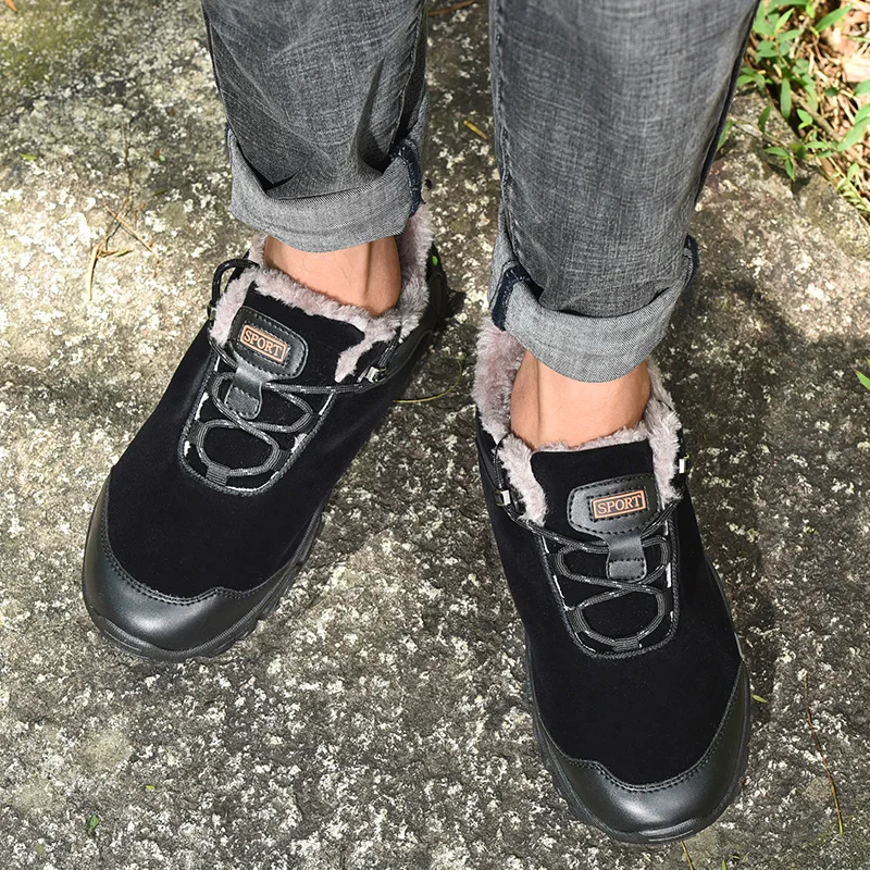

Winter Men's Casual Shoes Plus Velvet Warm Outdoor Shoes Men Big Size 38-46 Non-slip Sneakers Comfortable Man Driving Footwear