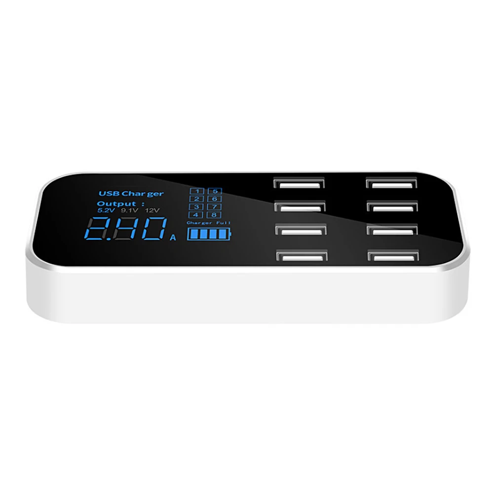 

Car USB Charger 8 Ports USB Charger Adapter Desktop Wall Charger Smart LED Display Charging Station For Car MP3 Mobile Phone