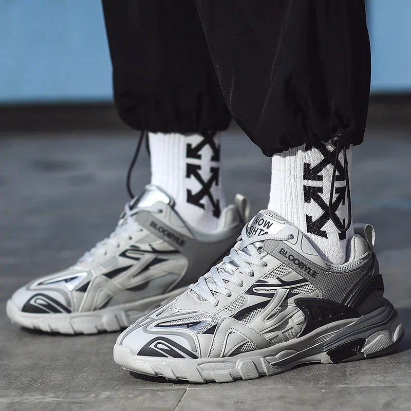 

Кроссовки мужские дышащие, повседневная обувь для бега, на шнуровке, уличные спортивные кеды, повседневные прогулочные, черные