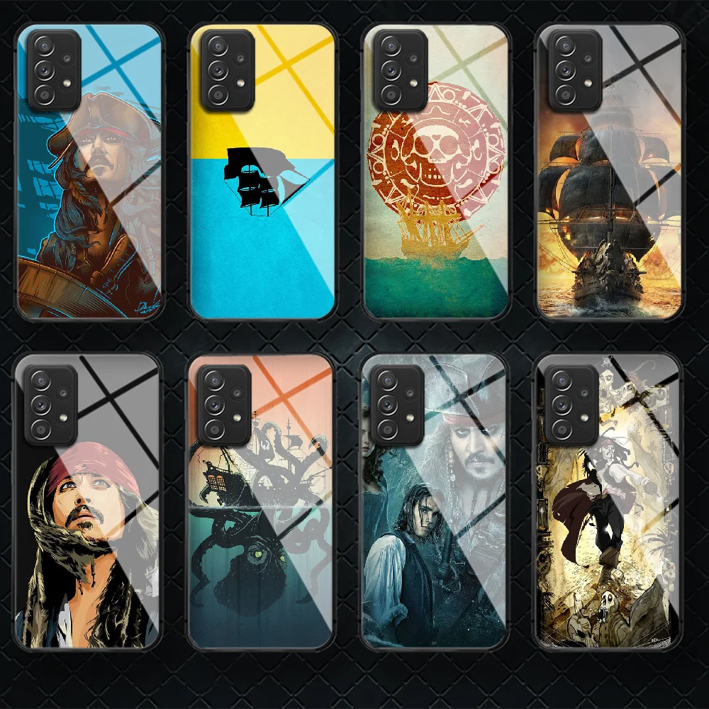 

Captain Jack Tempered Glass Phone Case Cover For Samsung Galaxy A 10 12 20 E 21 30 32 50 40 51 52 70 71 72 S Hot Painting Coque