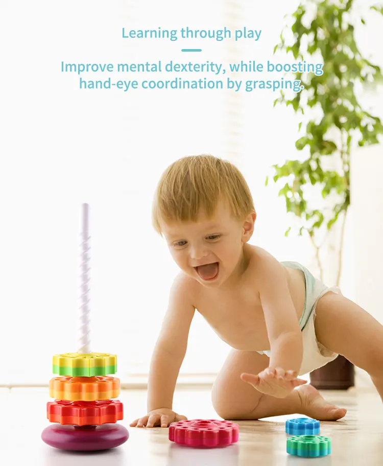 

Baby Stacking Toy Montessori Early Educational Stacking Blocks High Quality Birthday Gift for 1 2 3 Years Old Toddler Boys Girls