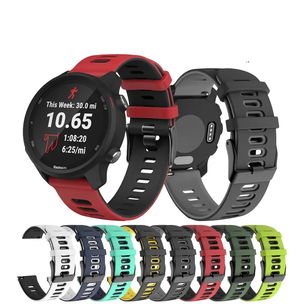Спортивный силиконовый ремешок для Garmin Forerunner 245 M Vivoactive 4 3 подарок браслет Samsung Galaxy