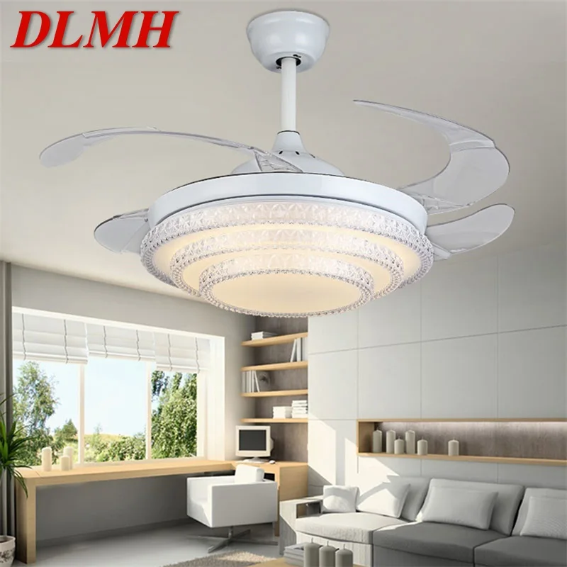 

DLMH Ceiling Fan Light Remote Control Without Blade Modern Simple White LED Lamp For Home