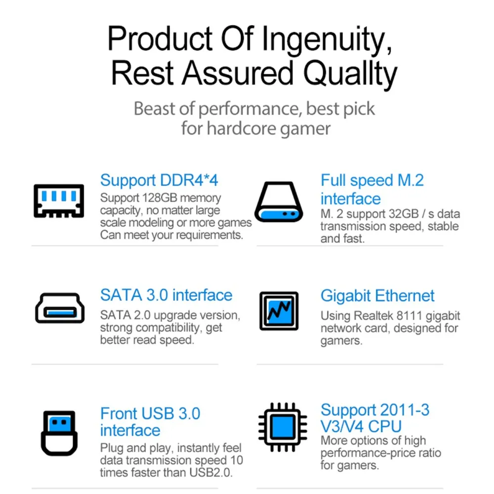 

X99M-G2 Desktop Motherboard M-ATX USB3.0 M.2 SATA3.0 DDR4 Dual Channel 64G Mermory for Xeon E5 2680/2678 V3 CPU