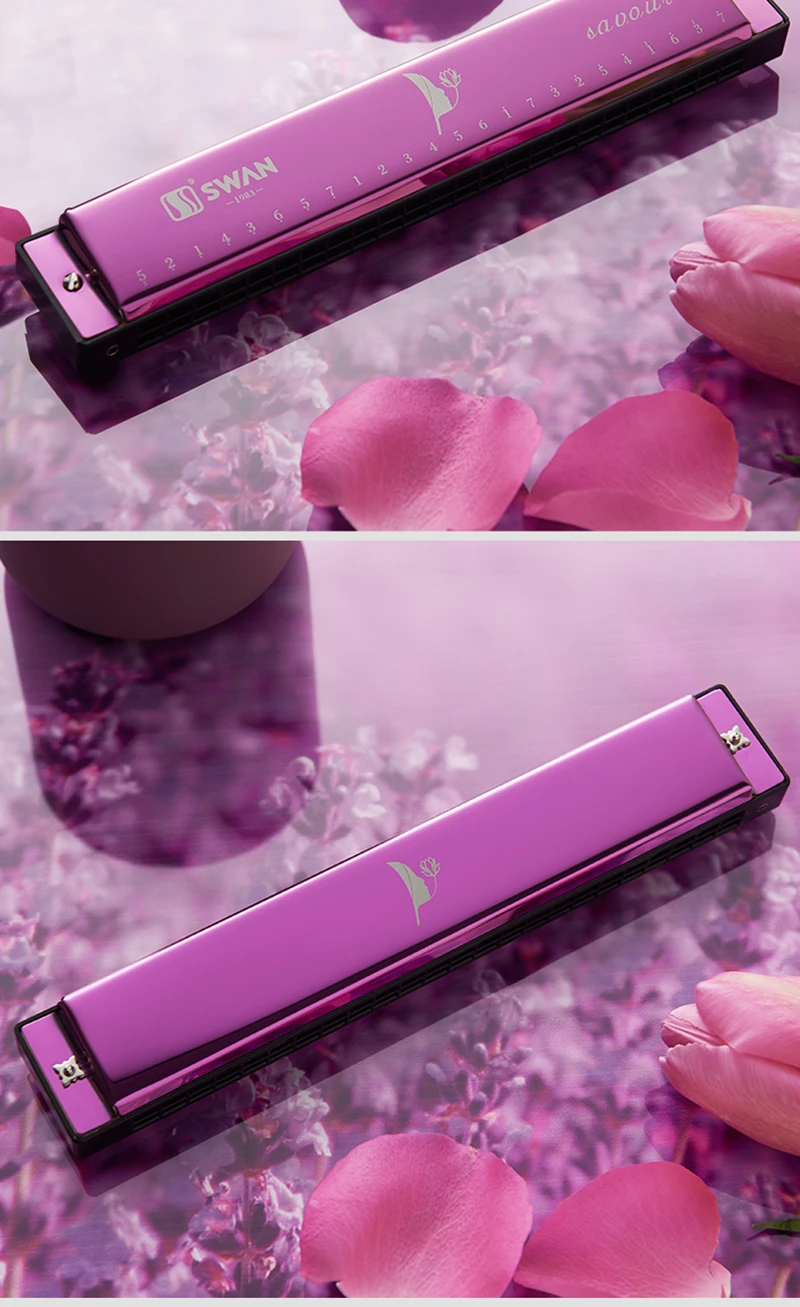 Губная гармошка Swan с 24 отверстиями музыкальная клавишами C не тремоло