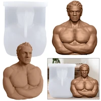 large body shaped candle silicone mold diy handmade portrait 3d half body muscle man body plaster soap ice resin making molds