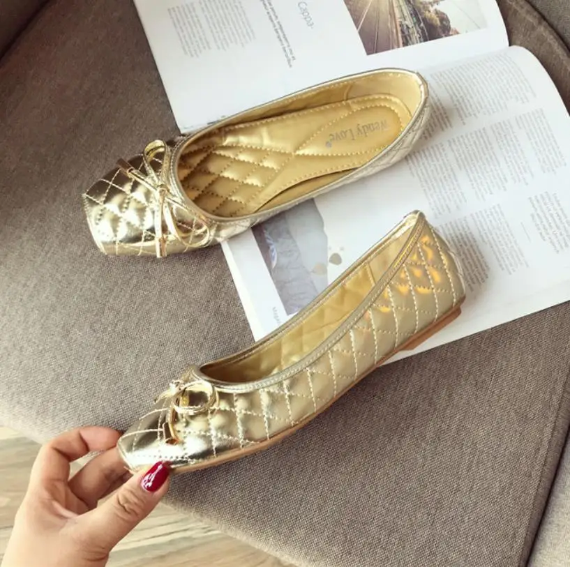 Женские балетки на плоской подошве в европейском и американском стиле Модные