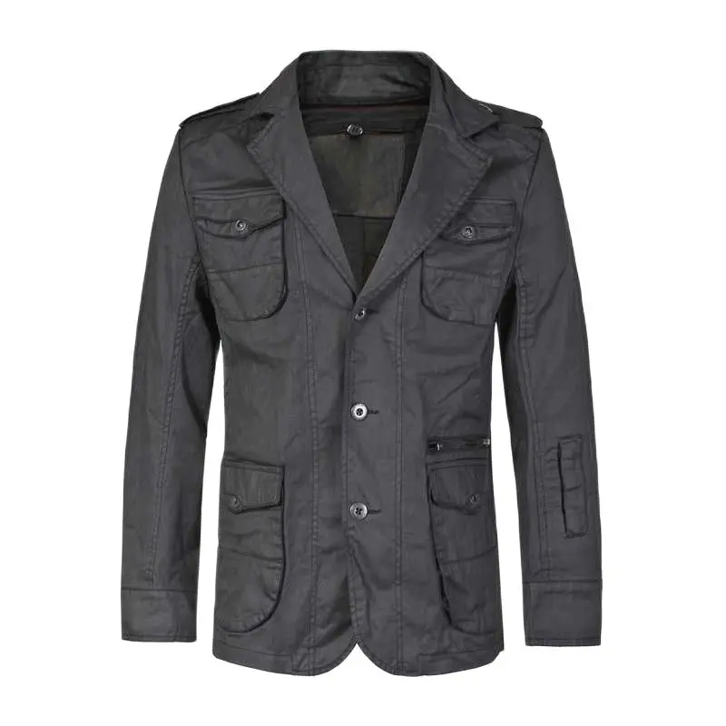 

New Fashion Jacket Men Casual Suit Blazer V-Neck Single Blazer Jacket Vintage Spring Autumn Male Clothes