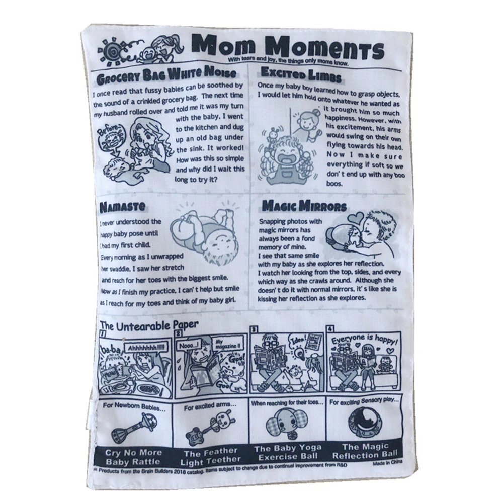 Детская тканевая книга для раннего образования черно белая Новинка бумажное