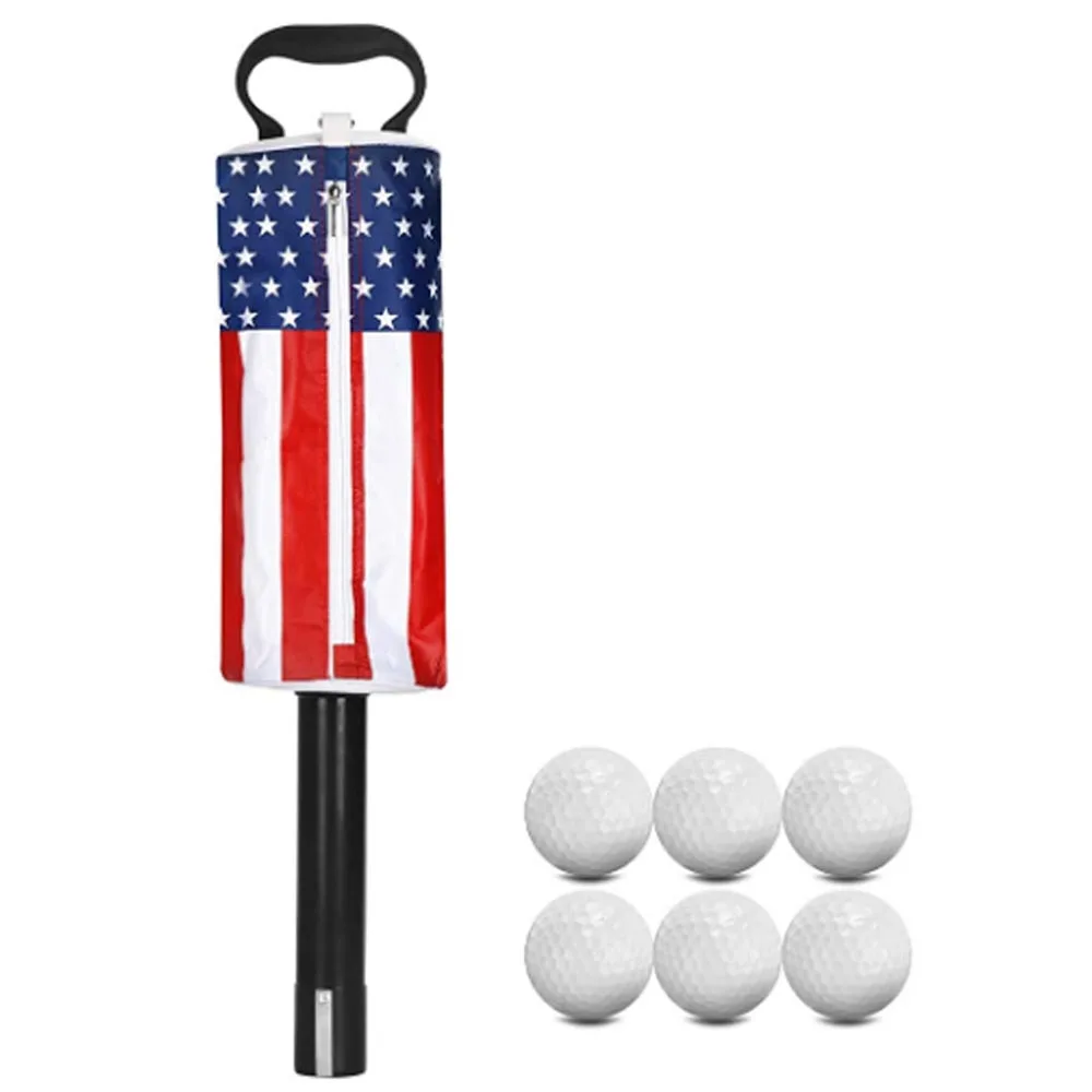 Golf Shag Bag, Practice and Range Ball Shagger, Portable Golf Ball Retriever Pick Up with Detachable Tube and Storage Bag