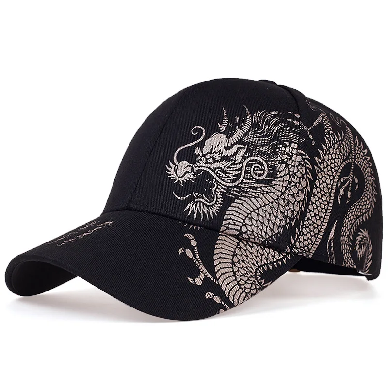 

Summer Chinese style dragon pattern baseball cap for men retro trendy peaked cap cool hip hop Snapback Hat