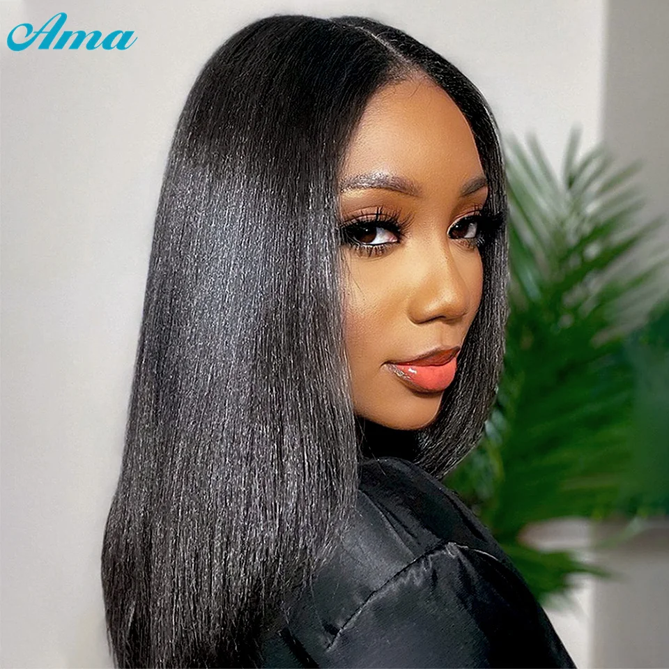

Ama Headband Wig Human Hair Wigs for Women Machine Wig Brazilian Straight Human Hair Wig Brazilian Hair Scarf Wig Glueless