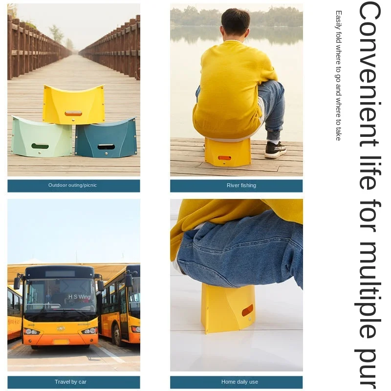 

Folding Stool Chair Plastic Foldable Bench Child Adult Home Outdoor Travel Train Portable Stool Space Saving Furniture