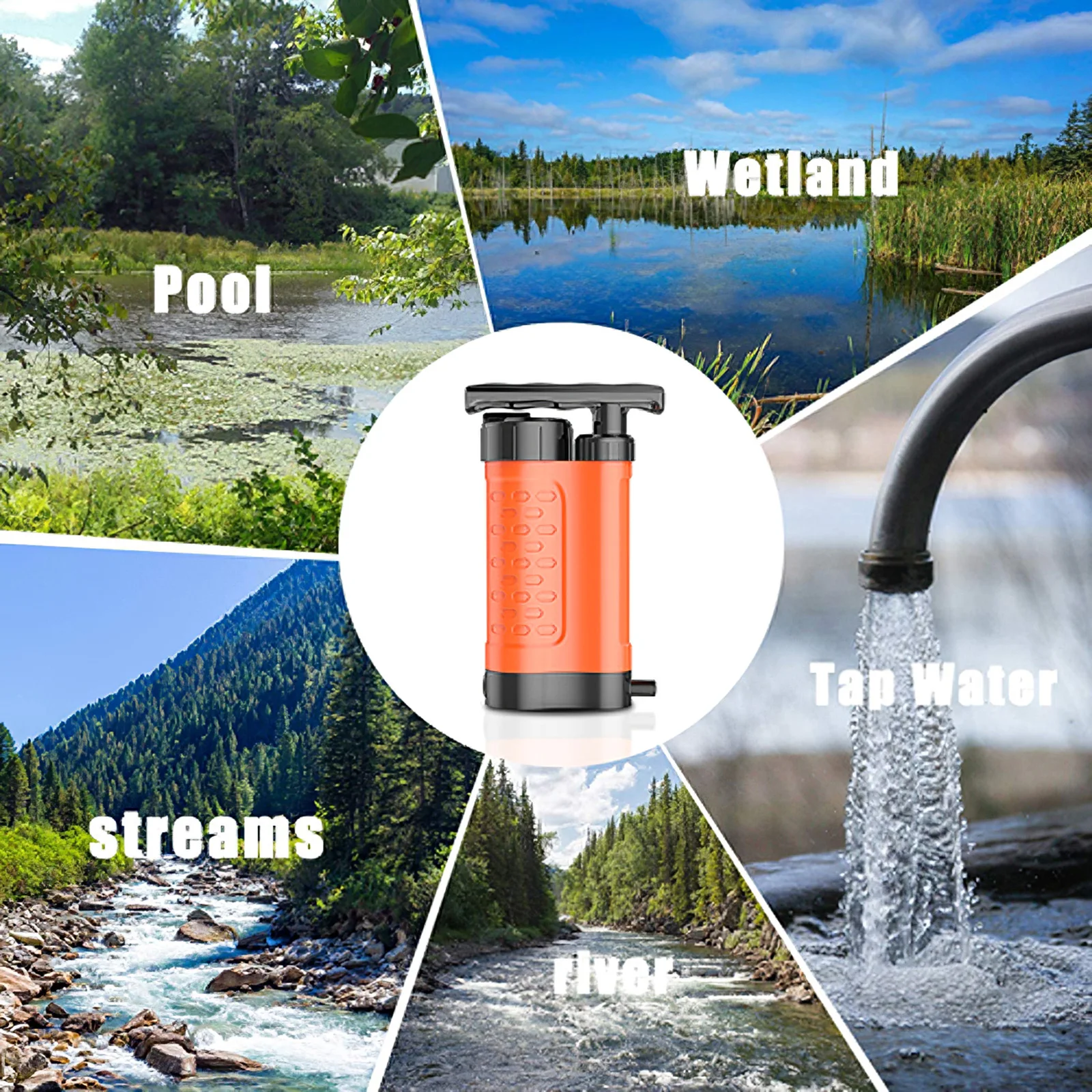 

Hiking Camping Outdoor 3L Water Filter Straw Water Filtration System Water Purifier For Survival Filter Emergency Equipment