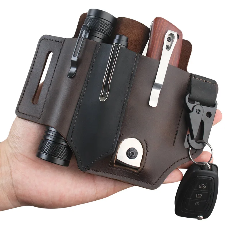 

Tactical Multifunction Belt New Multitool Leather Sheath Pocket Portable Multi-tool Storage Bag For Hunting Camping