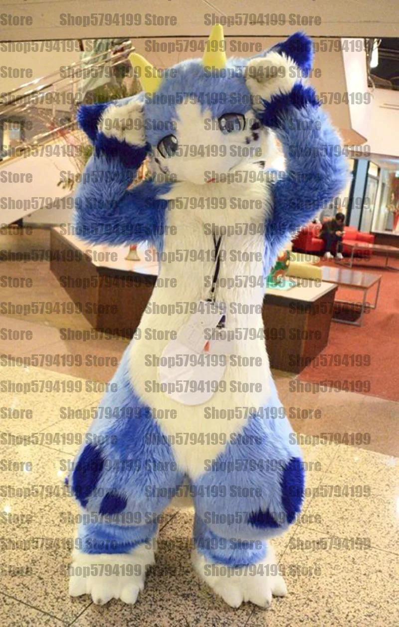 Персонализированный пушистый костюм # H16 Хаски с собакой для косплея животное
