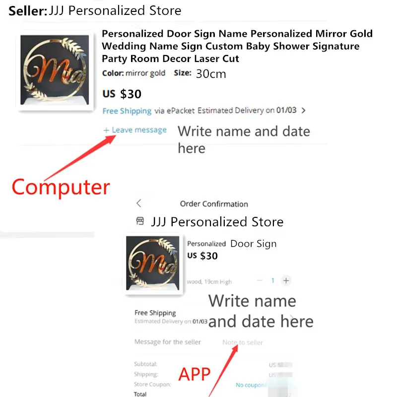 36 шт. Персонализированные Акриловые Золотые Зеркальные таблички с лазерной
