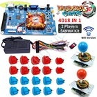 3D WI-FI ящик Пандоры 4018 комплект 2 игрока оригинальный SANWA комплект JLF-TP-8YT джойстик и OBSF-30 кнопочный переключатель с проводом выключатель проводки