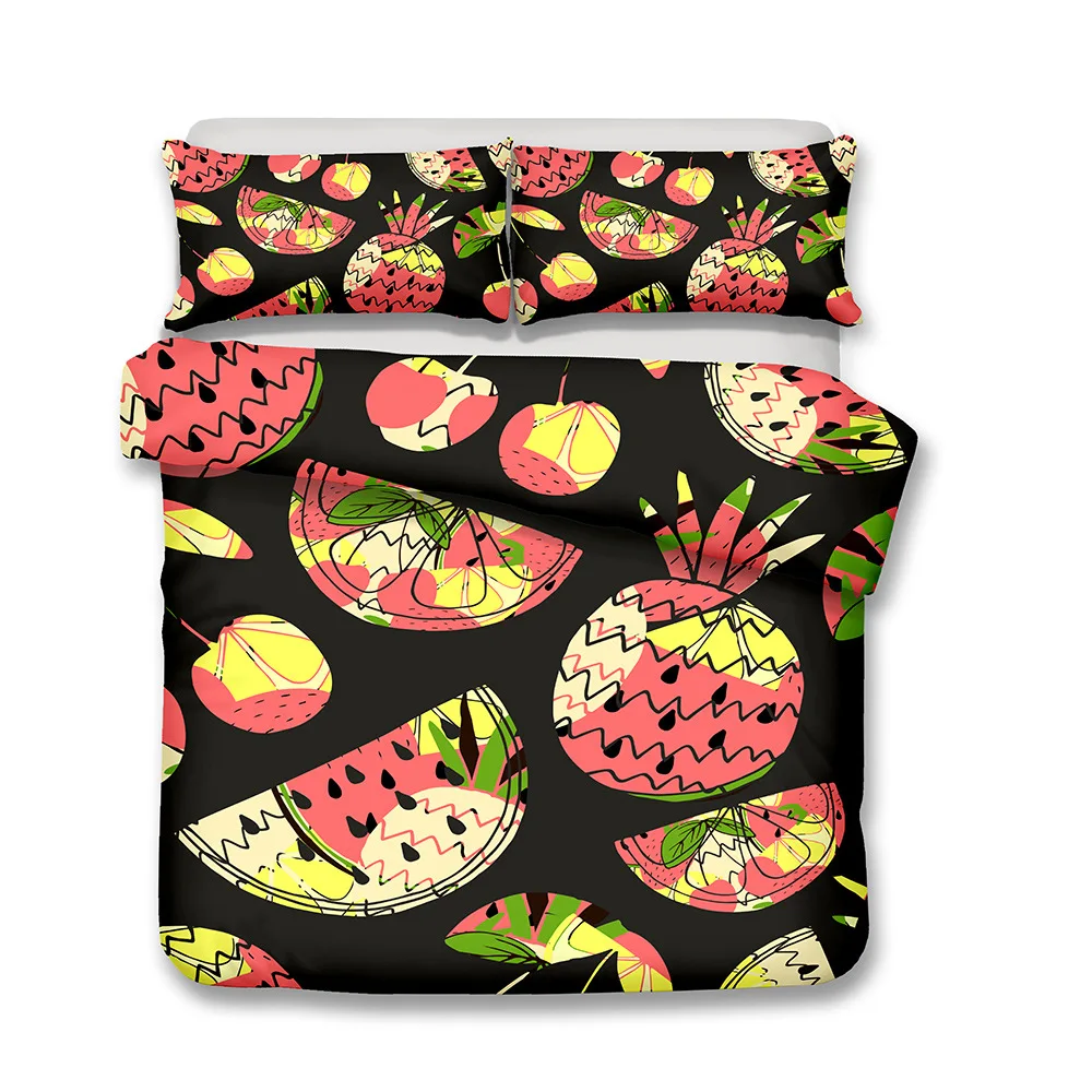 Желтый Домашний Комплект постельного белья с рисунком лимона арбуза ананаса