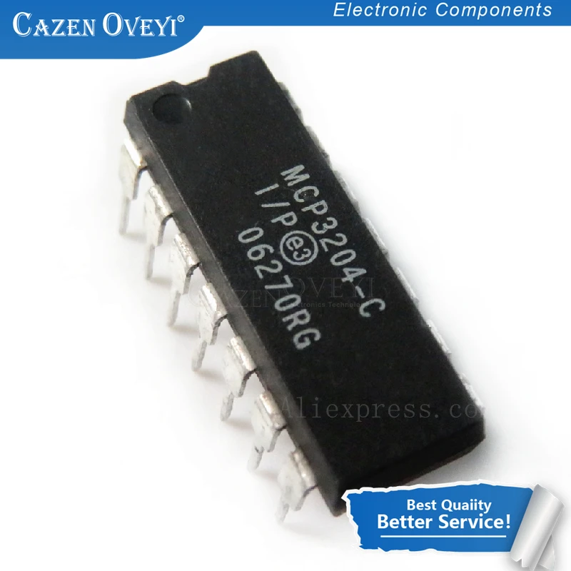 5 шт./лот MCP3204-CI/P ADC 12 бит 2,7 в 4 канала SPI 14-DIP MCP3204 3204 MCP3204 3204 MCP320 3204 лучшее качество в наличии