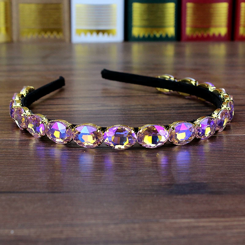 Романтический блестящие AB Розовый овальный Роскошная обувь с украшением в виде