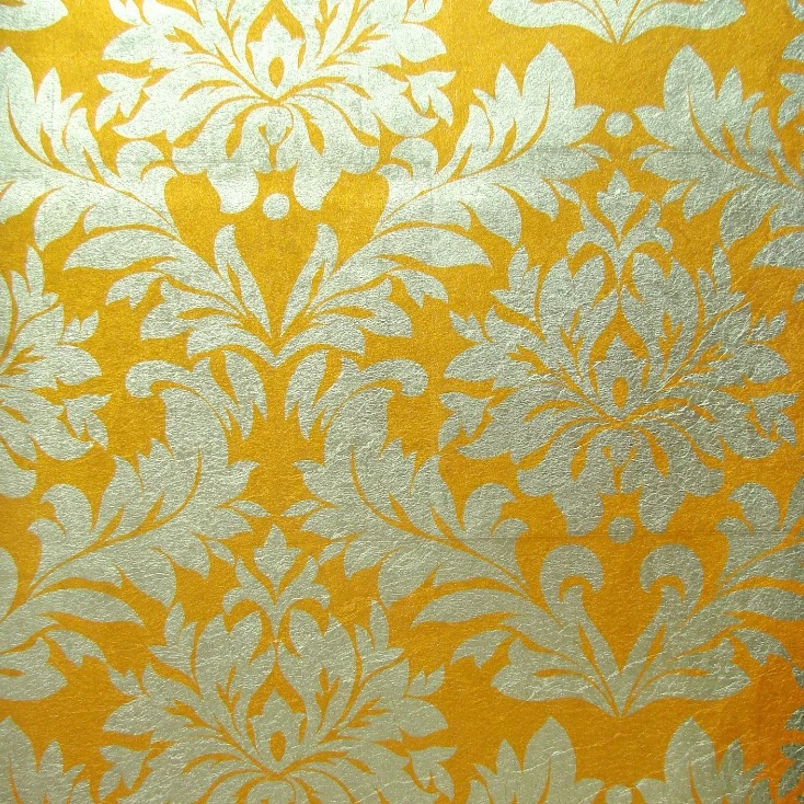

Hot sale new products gold leaf wallpaper floral print gold foil wallpaper for kitchen